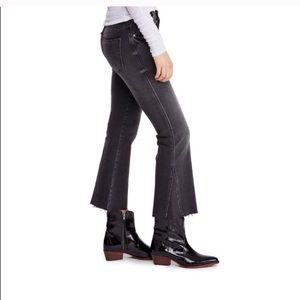 Free People Black cropped flare jeans